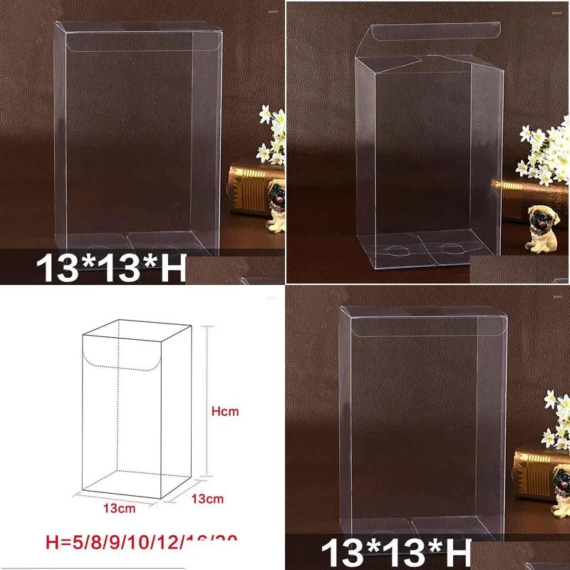 gift wrap clear pvc box packing cake/gifoy wedding candy custom logo extra transparent waterproof oversize 20pcs