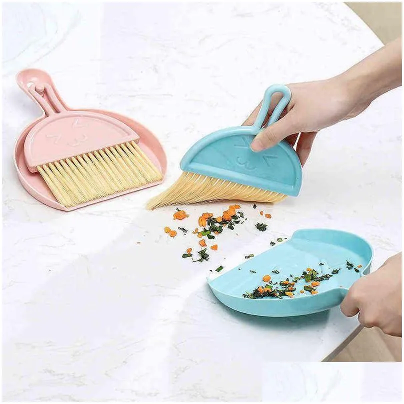 cleaning brush small brooms dustpans set kitchen mini keyboard desktop sweeper garbage clea brushes clean pet waste broom scoop kit vtm