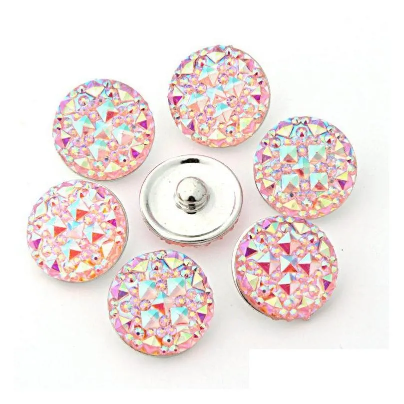  wholesale 18mm ginger snaps 7 colors round resin snap on jewelry fit snaps buttons charm bracelet interchangeable diy jewelry