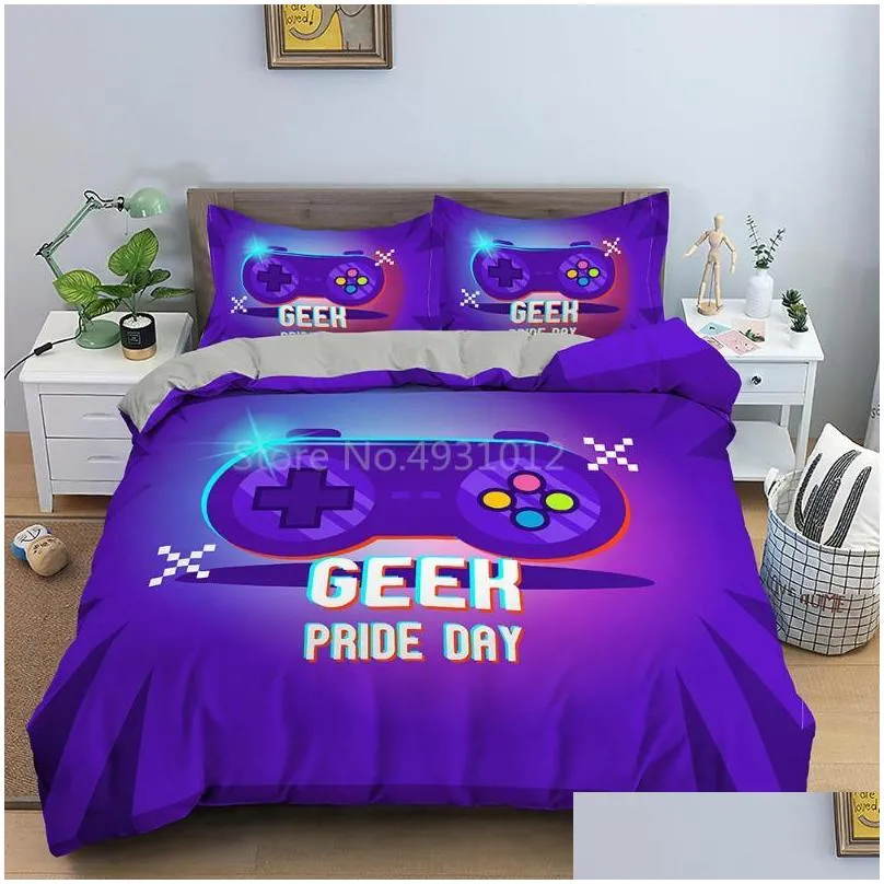 bedding sets 3pcs 3d digital gamer printing set duvet cover with pillowcases us/eu/au size twin double full queen king teens gifts