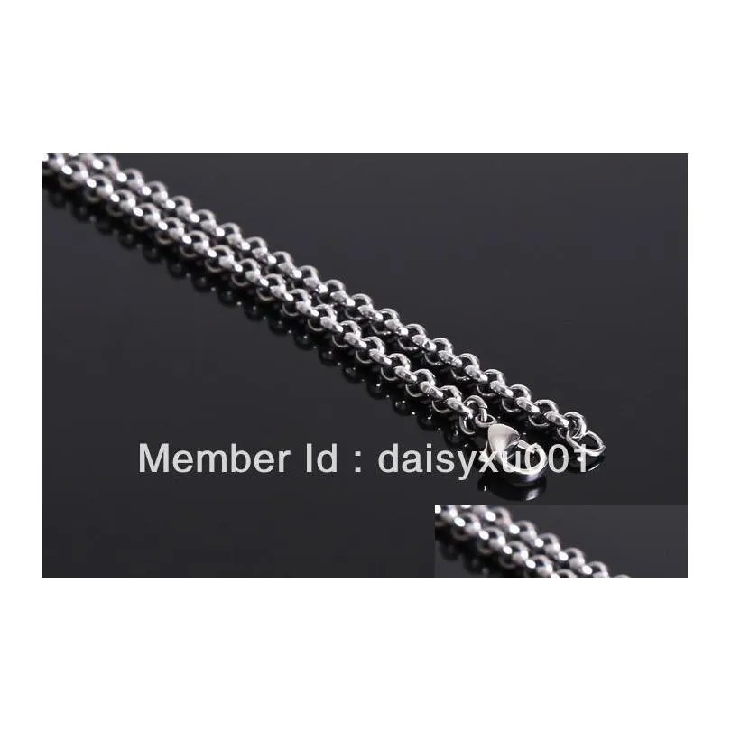  wholesale 2mm 316l stainless steel necklace round rolo link chains women mens fashion jewelry 20pcs link chains