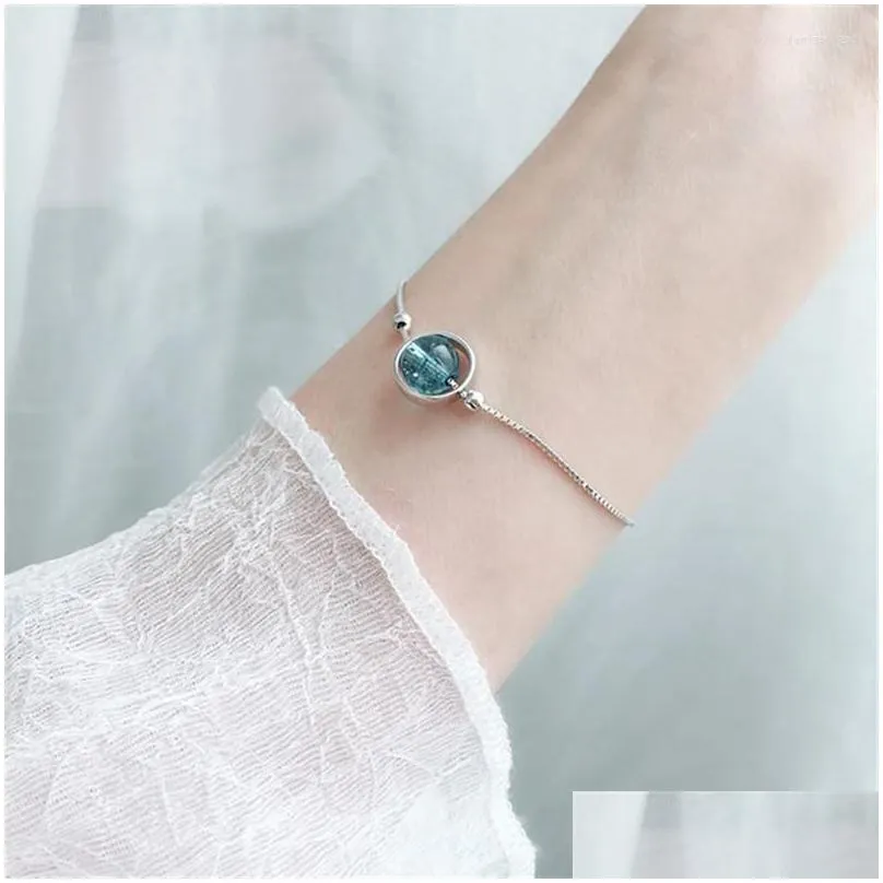 charm bracelets sterling women natural stone vintage style bangles lady dating collocation friendship jewelry