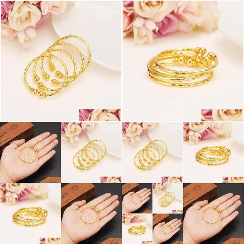 small lovely gold dubai africa bangle arab jewelry charm girls india anklet bracelet jewelry for kids baby birthday gift