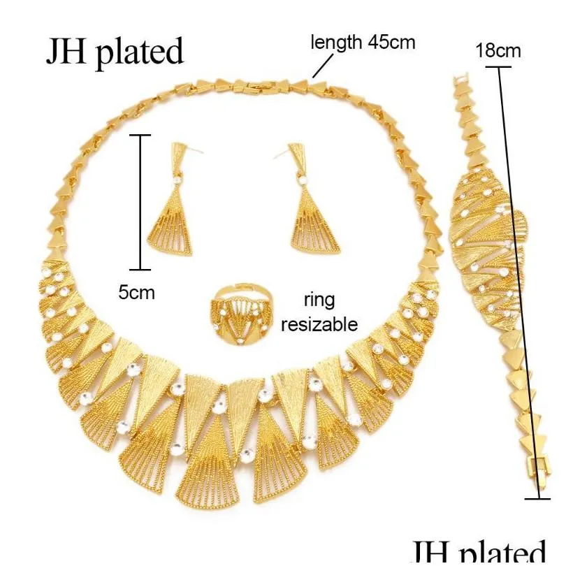 jewelry necklace sets 24k gold color dubai luxury for women african wedding gifts bridal bracelet necklace earrings ring jewellery set