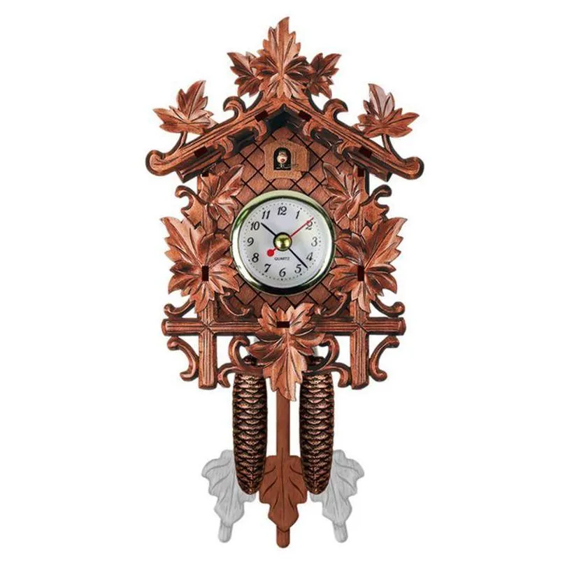 wall clocks vintage home decorative bird clock hanging wood cuckoo living room pendulum craft art for house
