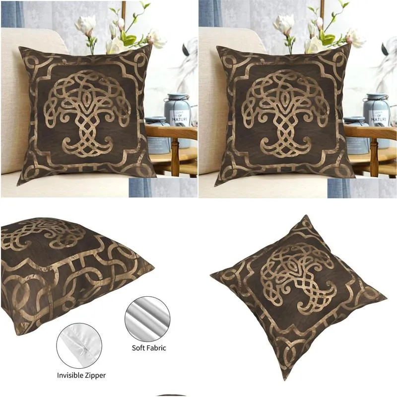 cushion/decorative pillow tree of life yggdrasil on celtic throw case vikings short plus cushion covers for home sofa chair decorative