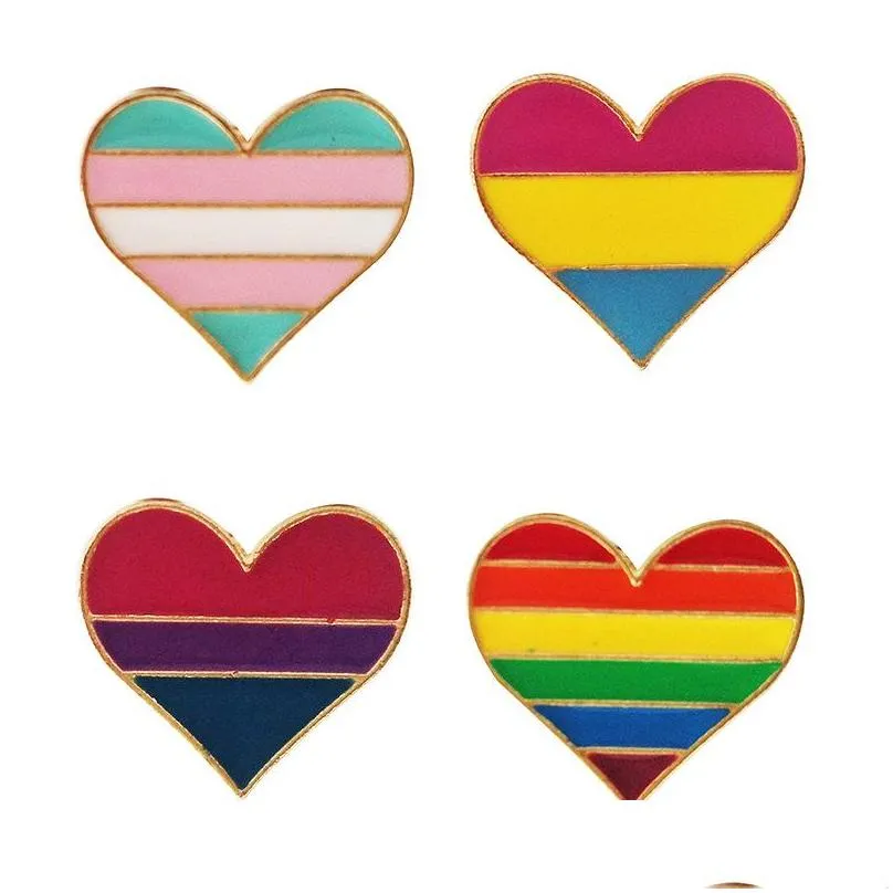 rainbow color enamel lgbt brooches for women men gay lesbian pride lapel pins badge fashion jewelry in bulk