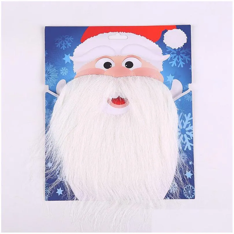 christmas santa white fake beard santa claus beard mustache whiskers unisex fancy dress xmas cosplay party stage performance prop dbc