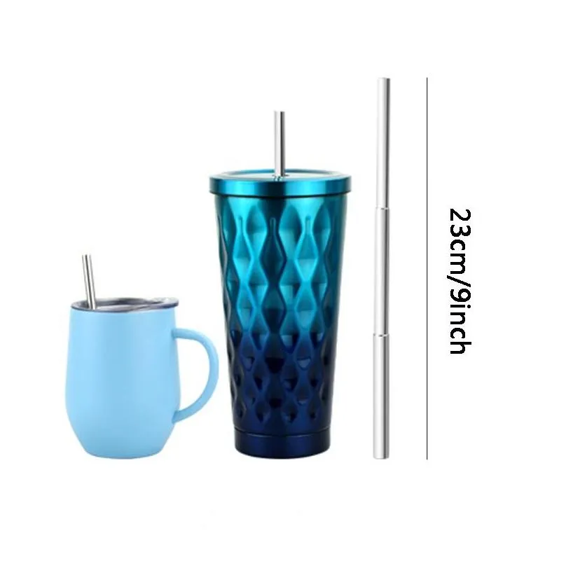 collapsible metal straw set outdoor portable reusable drinking straw with brush stainless steel foldable straws bar kitchen tool