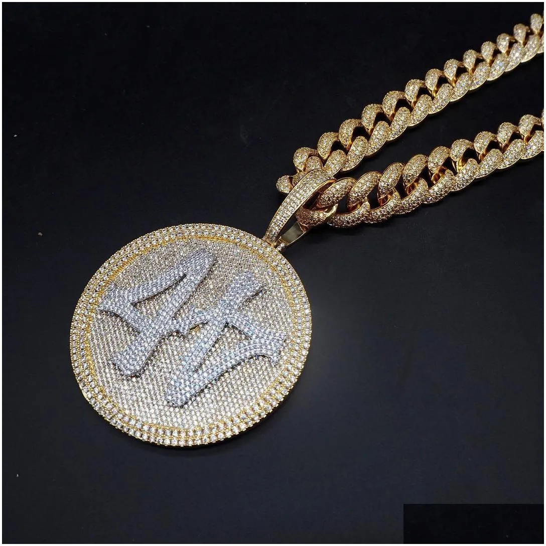 hip hop men custom necklace iced out cz bling big size pendant necklace men street hipster rapper jewelry with cuban chain