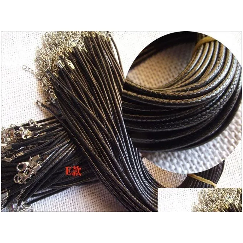 black necklace rope korean wax cord 1.0mm 1.5mm 2.0mm leather lanyard pendant use hide necklace string diy accessories 500pcs/lot