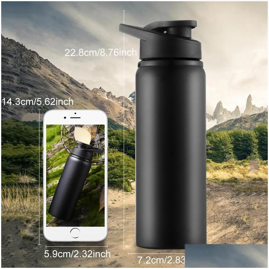 700ml large capacity stainless steel bike water bottle outdoor sport running bicycle kettle drink bottle cycling water cups dh1108 t03