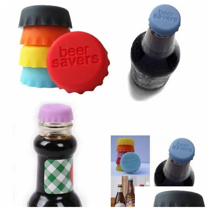 6pcs silicone drinkware lid silicone bottle cap tops wine beer caps saver beer bottle lids silica gel reusable stopper cover cap dbc