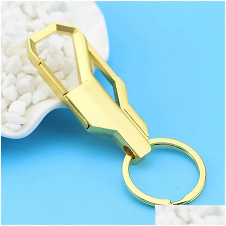 promotion custom logo durable portable key chain 4 colors mens never rust car waist keyrings creative metal delicate keychain dh0847