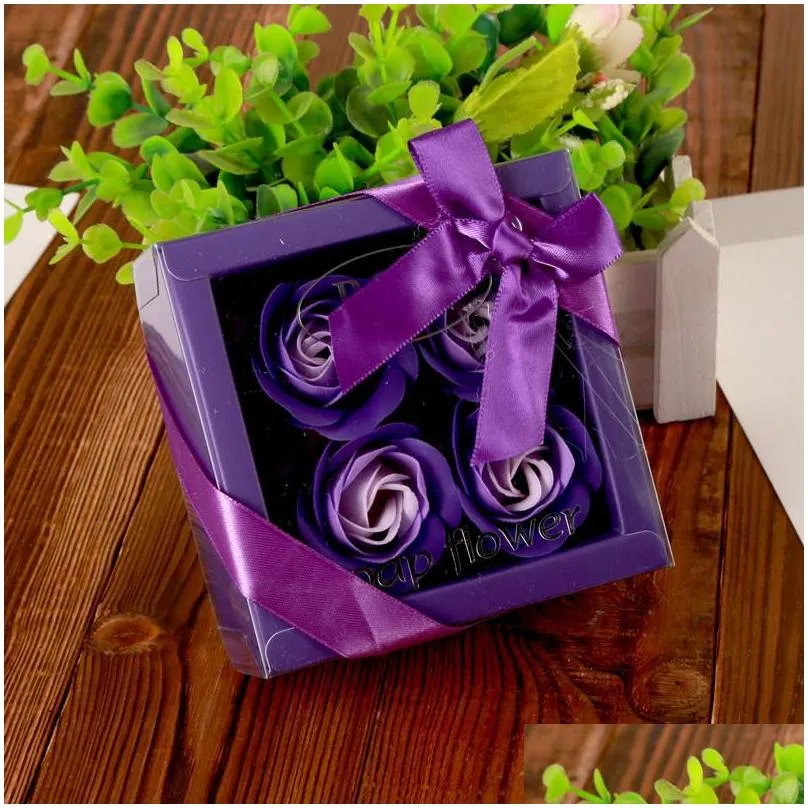 mothers day soap flower creative high grade box packed artificial roses romantic valentines day gift birthday wedding flowers dbc