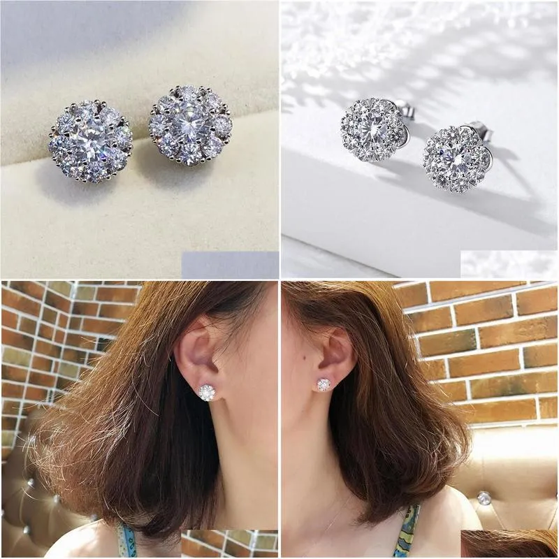 infinity ins simple fashion jewelry 925 sterling silver trend white topaz cz diamond gemstones women wedding stud earring for gilrs