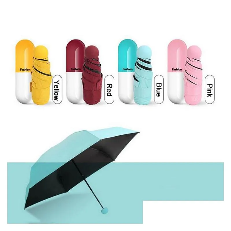capsule case umbrella ultra light mini folding umbrella compact pocket umbrella sun protection windproof rainy sunny umbrellas dbc