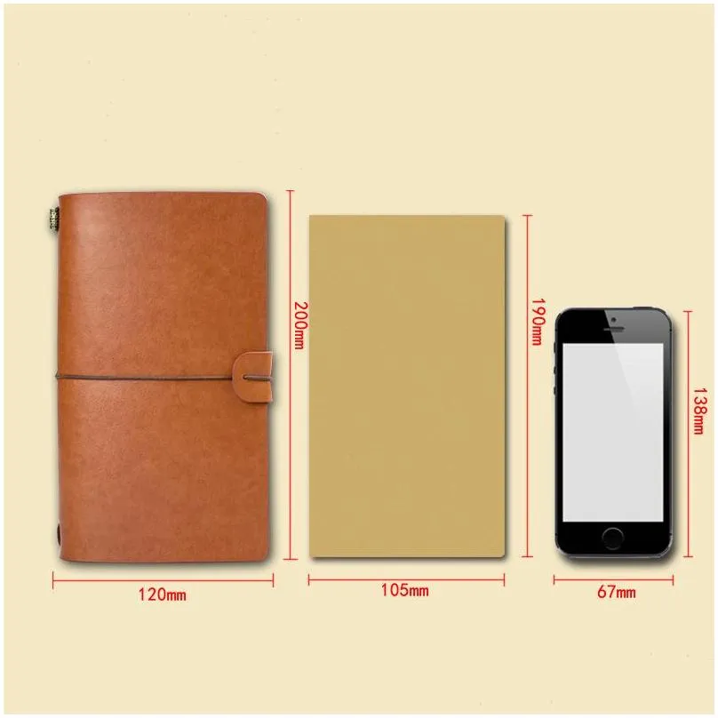 wholesale retro travel notebook blank diary notepad vintage pu leather note book stationery gift traveler journal customizable vt1014