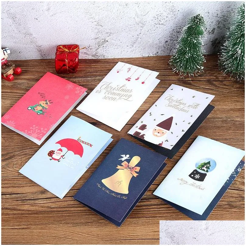 creative 3d  up greeting card cute cartoon christmas invitation card xmas santa claus greeting cards christmas gift postcard dbc