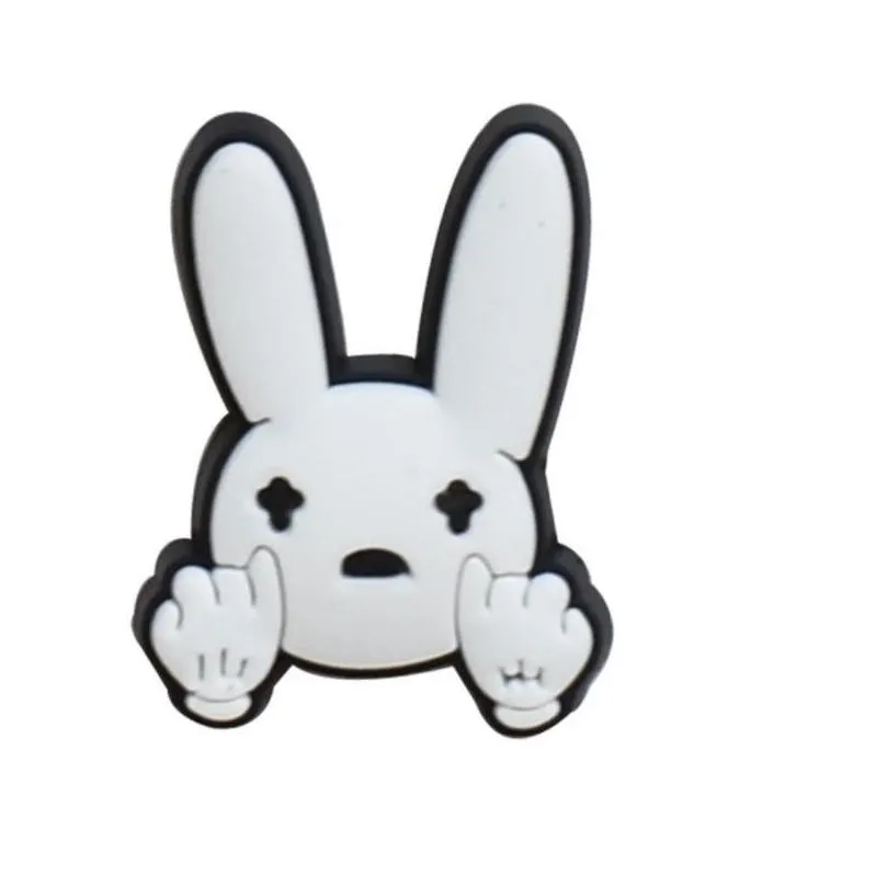 bad bunny pvc shoe charms accessories shoes buckle decoration for croc jibz kids party xmas gifts