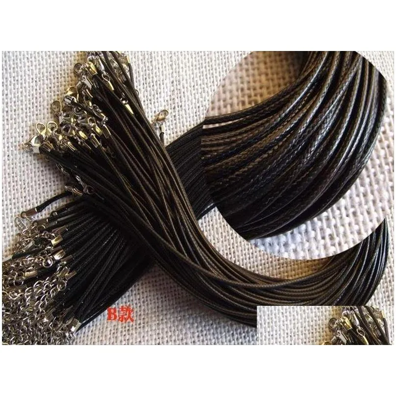 black necklace rope korean wax cord 1.0mm 1.5mm 2.0mm leather lanyard pendant use hide necklace string diy accessories 500pcs/lot