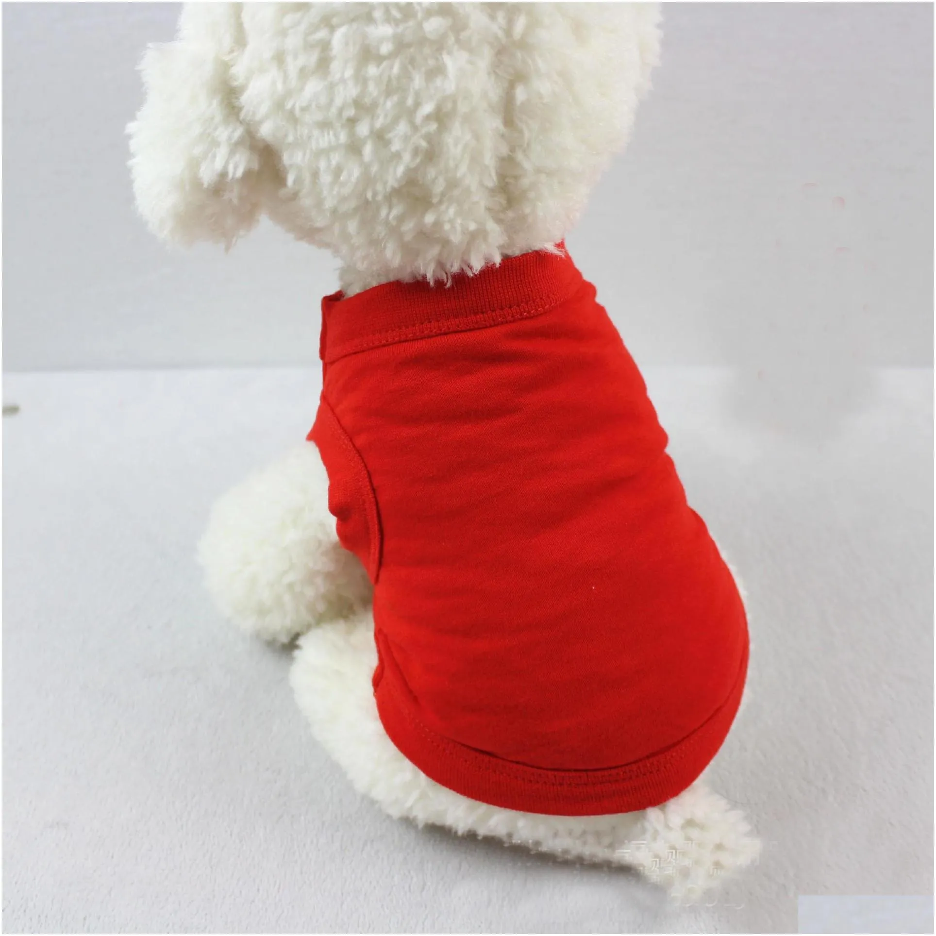 pet apparel multi colors 4 size pet summer solid t shirts dog clothes classic puppy small dog clothes cotton shirts clothes dh0284 t03