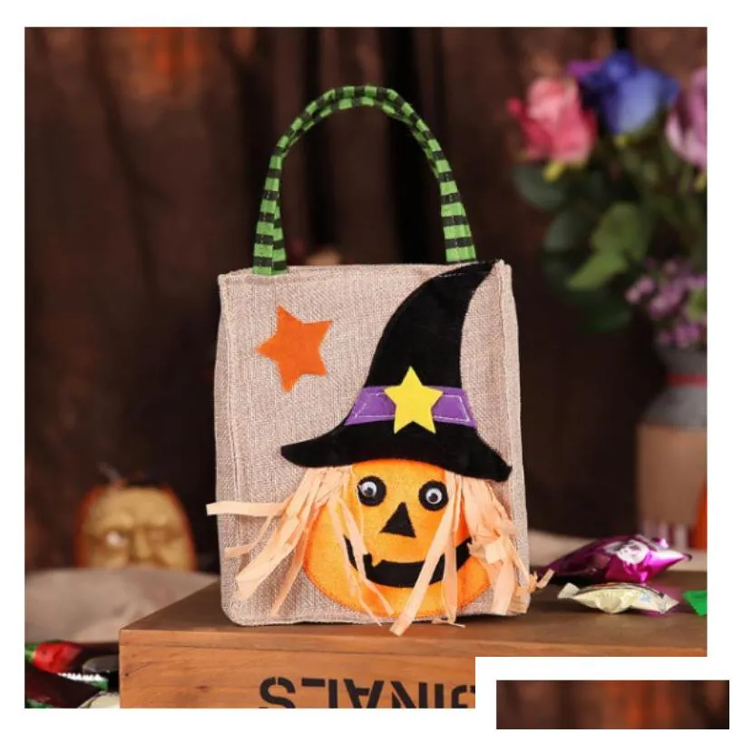  party festivel supplies halloween pumpkin witches gift bag candy cookie handbag treat or trick candy gift storage pouch vt0678