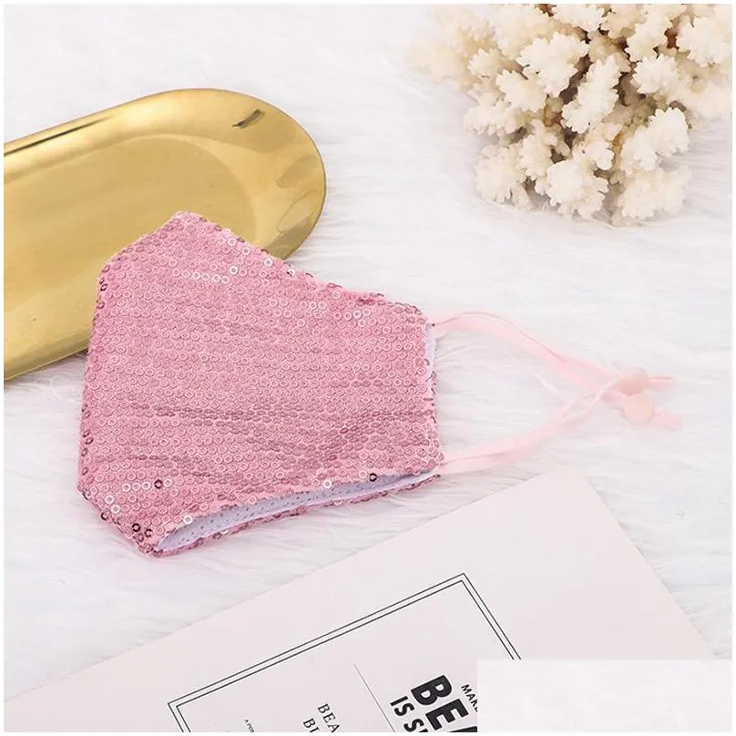 fashion sequins face mask reusable bling bling sequins filtration protective mask pm2.5 dustproof colorful mouth masks vt1822