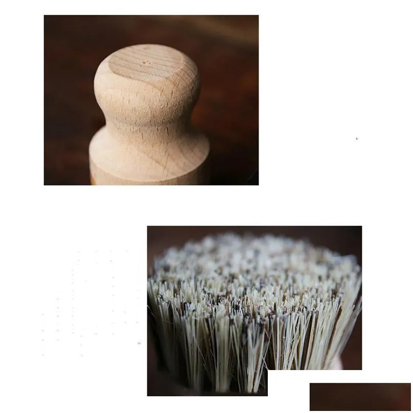 palm pot wash brush wooden round mini dish brush natural scrub brush durable scrubber short handle cleaning dishes kitchen kit