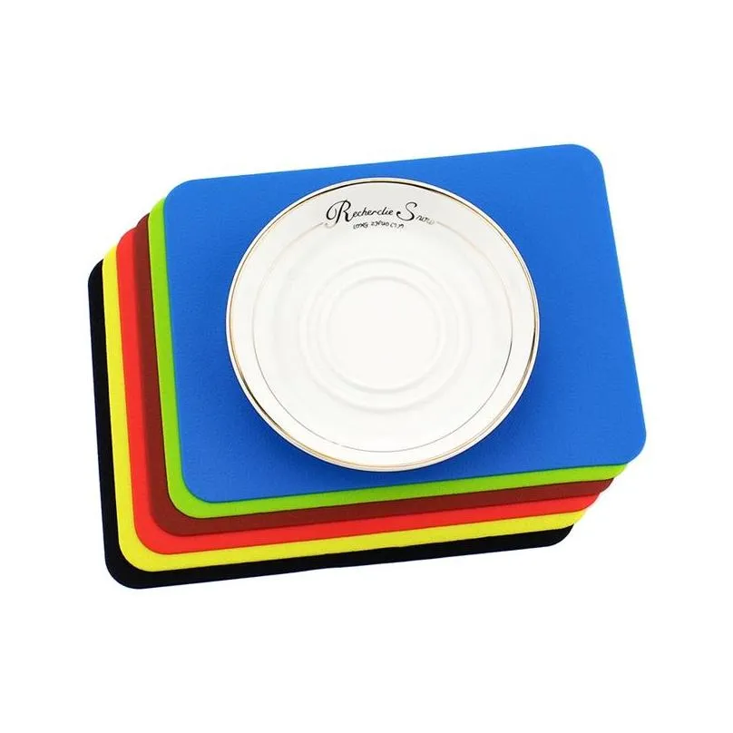 silicone anti heat table mat office creative fashion mouse pad non slip cup holder washable rectangle placemat kitchen accessory