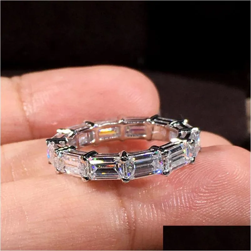 choucong brand wedding rings simple fashion jewelry 925 sterling silver t princess cut white topaz cz diamond gemstones party eternity ol stack women band ring