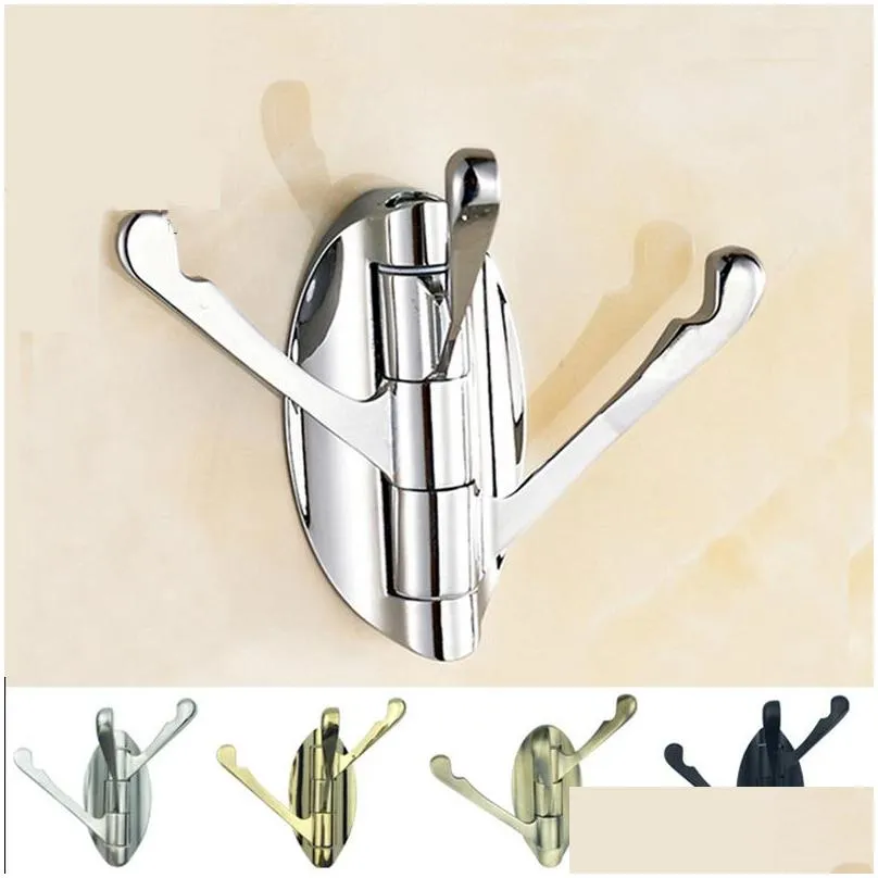 swivel hooks solid metal foldable towel hooks with 3 rotating arms swing arm triple robe hook hanger wall mounted brushed nickel