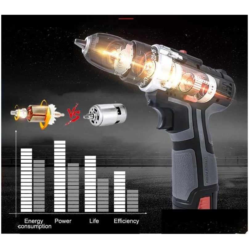 2speeds electric drill cordless screwdriver 21v 18v 12v lithium battery cordless drill mini drill cordless screwdriver power tool