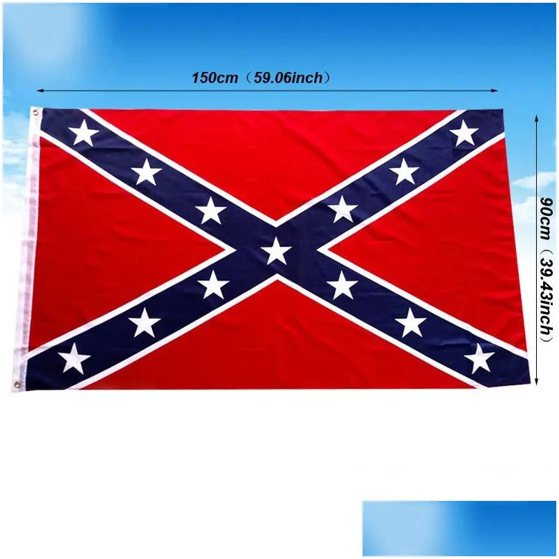 3x5 ft two sides penetration flag confederate rebel flags civil war rebel flag polyester national flags banners customizable vt1427
