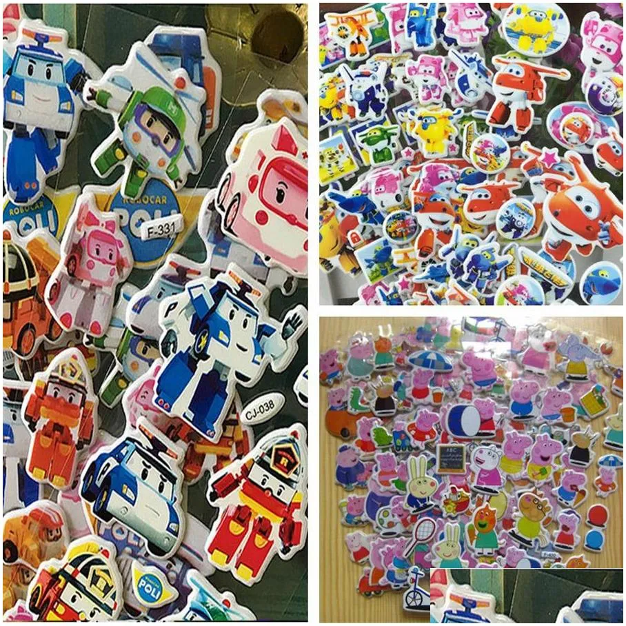 promotion gift 20pcs/bundle notebook message cartoon stickers desk wall decorative animal 3d sticker kids rooms cartoon stickers dh0926