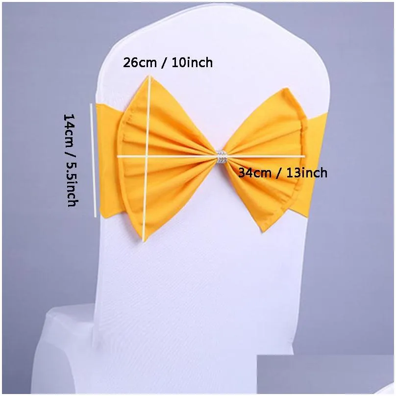 elastic wedding chair cover sash bands wedding birthday party chair buckle sashes spandex bow tie chair backs props decoration dbc
