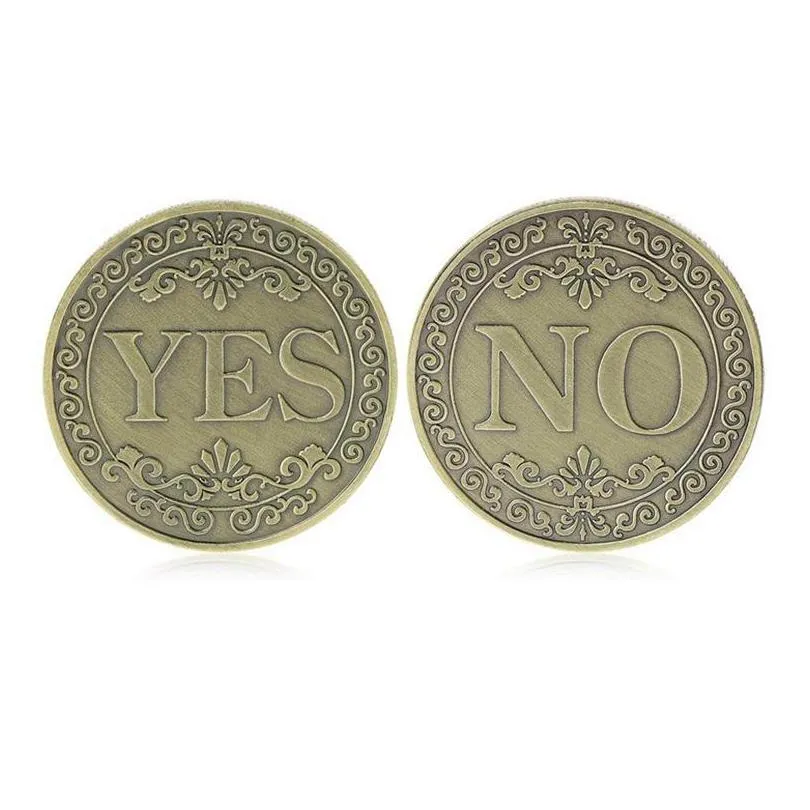 yes or no commemorative coin floral yes no letter coin classic metal magic tricks toys creative magic props show tool vt1962