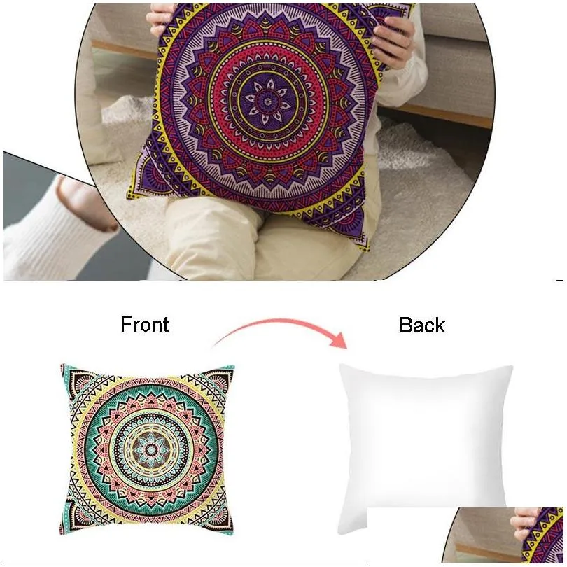 boho style print pillow cover mandala pattern pillow case soft peach skin sofa cushion cover bohemian pillow cover 40 designs vt0844