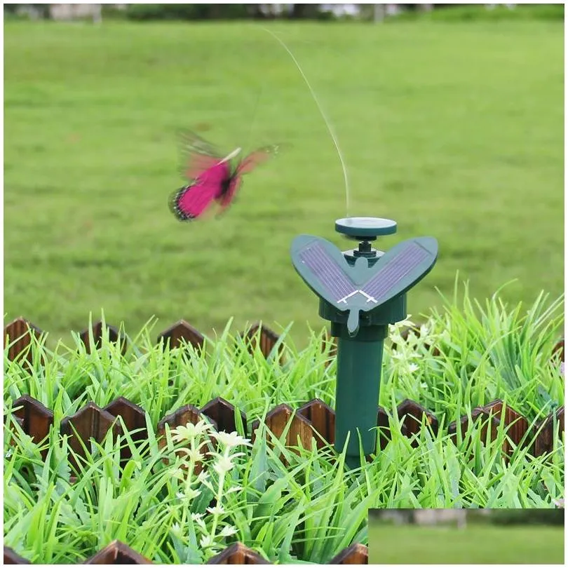 solar power dancing flying butterflies beautiful creative fluttering vibration fly hummingbird flying birds garden yard decoration