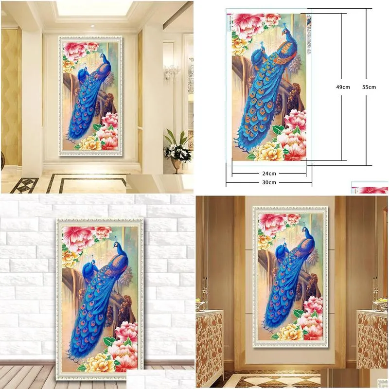 diy peacock diamond painting 5d animal home decoration diamond embroidery cross stitch gift for friends dh0339