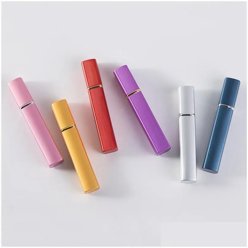 12ml spray perfume bottle travel refillable empty cosmetic container square perfume bottle atomizer aluminum refillable bottles dbc