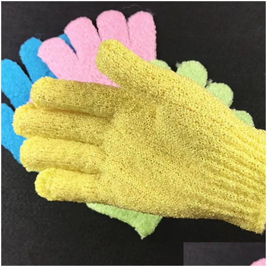 bathroom tool multi colors bath gloves exfoliating wash skin spa massage body cleaner shower gloves foam bath body cleaning glove dh0702