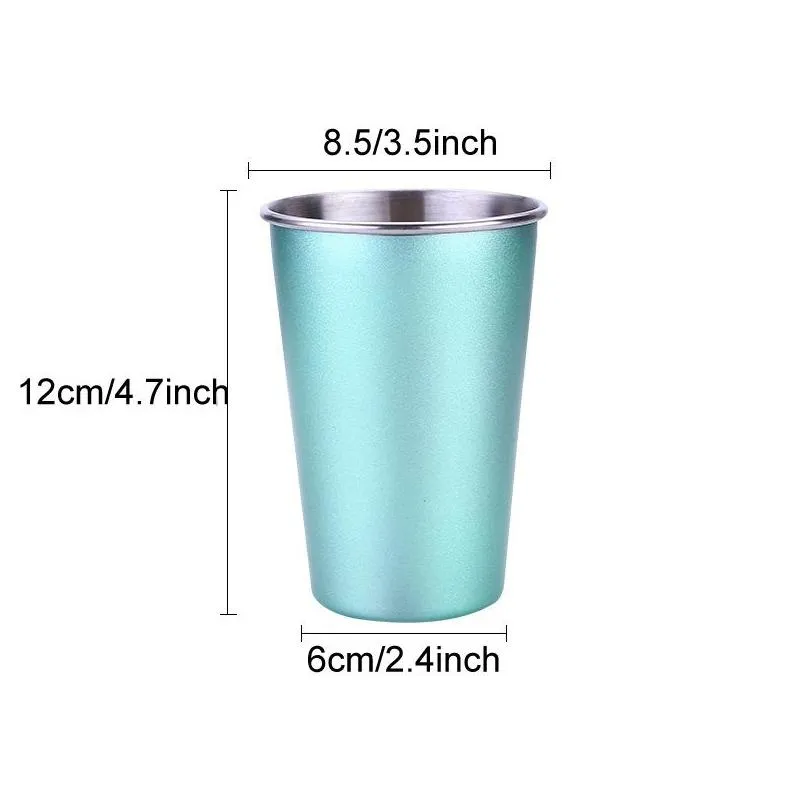 stainless steel 500ml straw large mug cup with lid coffee mug 5 colors beer tea juice milk drink tumbler outdoor camping travel dh12611