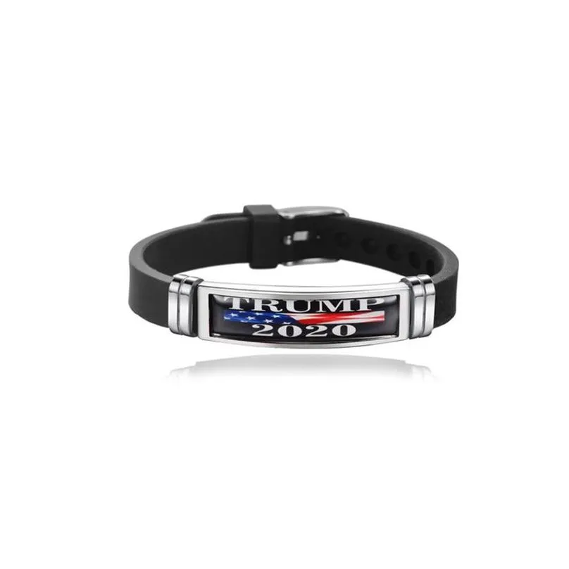 donald trump bracelet stainless steel silicone bracele us president 2020 election wristband trump supporter wristband bracelet vt0422