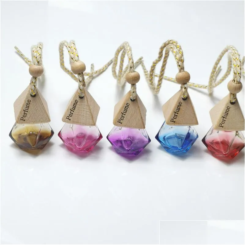 diamond car perfume bottle pendant empty bottle air freshener perfume fragrance diffuser empty glass bottle portable pendant ornament