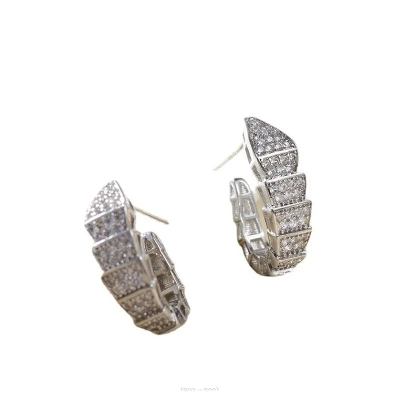 choucong stud earrings luxury jewelry ins top sell 925 sterling silver pave white sapphire cz diamond gemstones eternity snake women diamond earring
