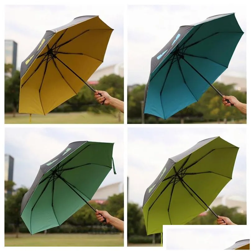 little devil umbrella black coating uv protection umbrellas windproof sunscreen umbrella four folding sunny rainy umbrellas dbc dh1374