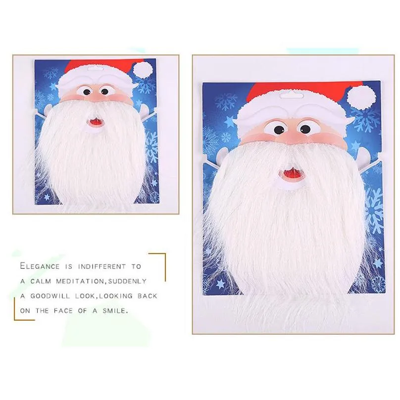 christmas santa white fake beard santa claus beard mustache whiskers unisex fancy dress xmas cosplay party stage performance prop dbc