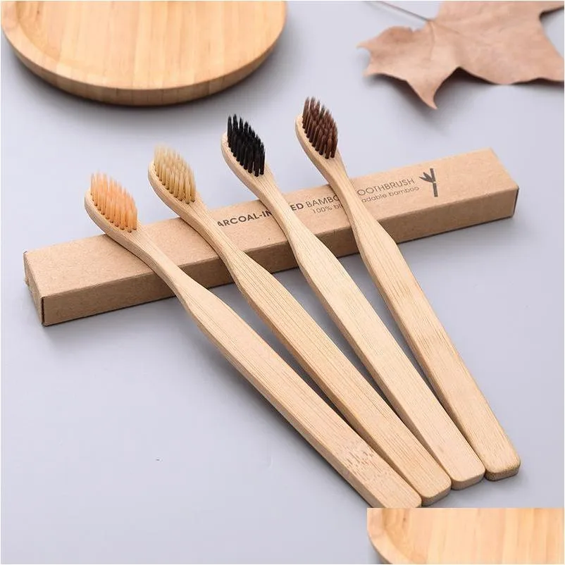 simple bamboo charcoal toothbrush eco friendly softbristle tooth brush portable oral hygiene cleaning teeth whitening tools vt1601