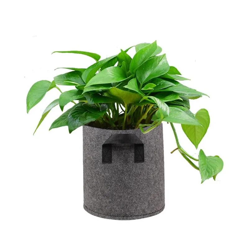 1/2/3/5/7/10 gallon plant grow bags nonwoven aeration fabric pots pouch root container breathable degradable selfabsorbent pots